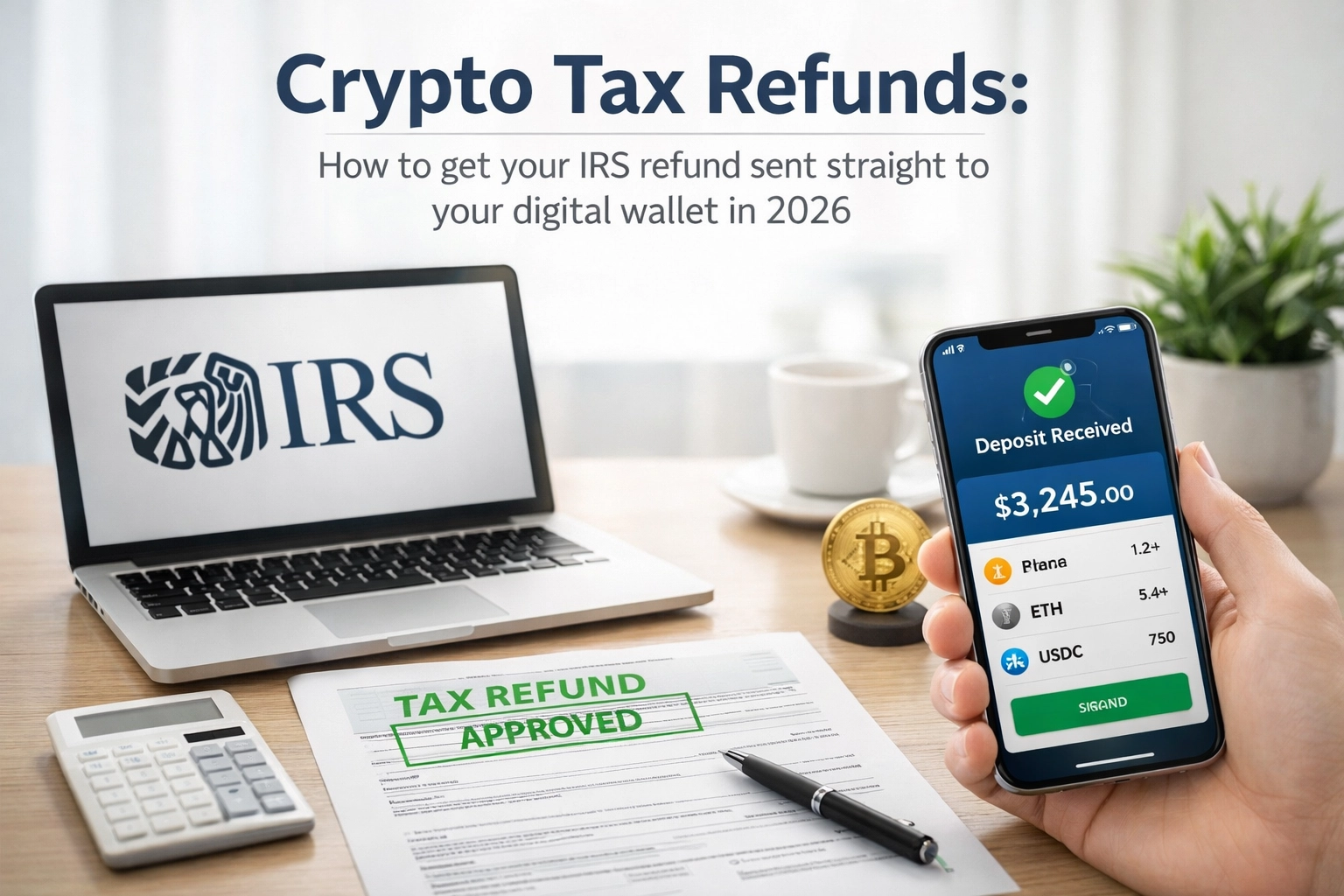 Crypto Tax Refunds: How to get your IRS refund sent straight to your digital wallet in 2026