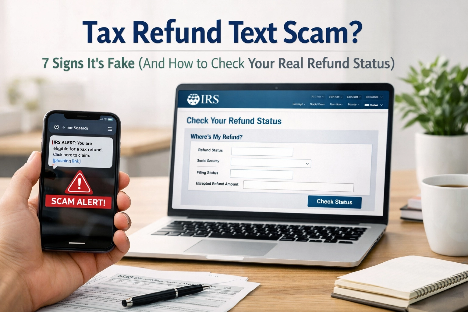 Tax Refund Text Scam? 7 Signs It’s Fake (And How to Check Your Real Refund Status)