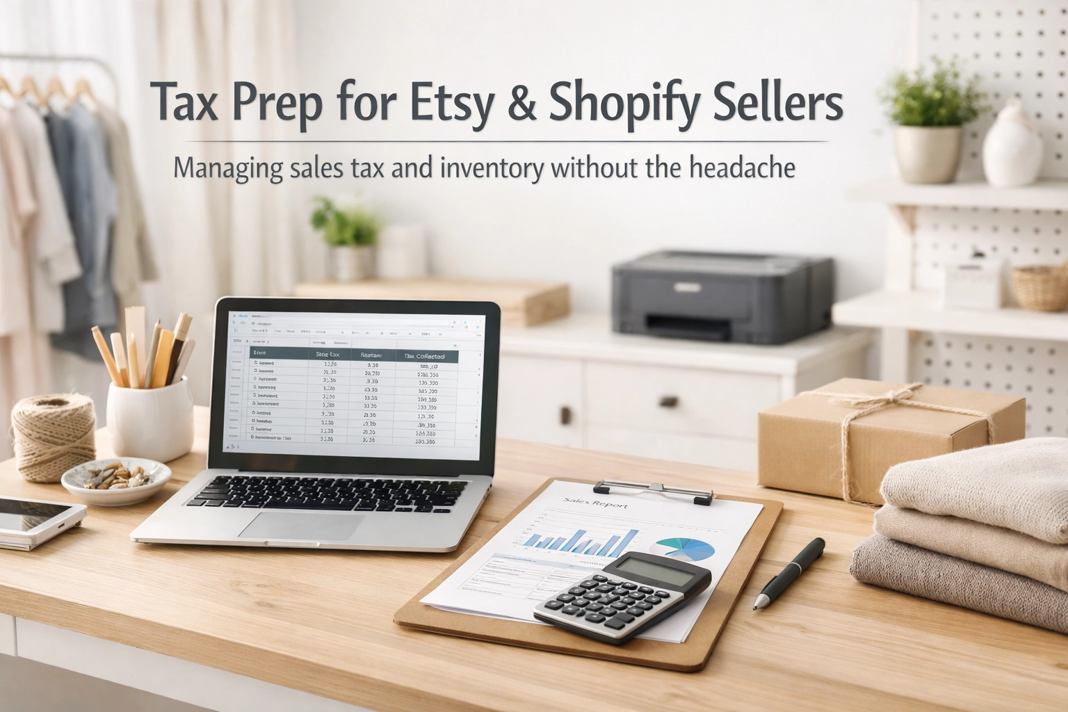 Tax Prep for Etsy & Shopify Sellers: Managing sales tax and inventory without the headache